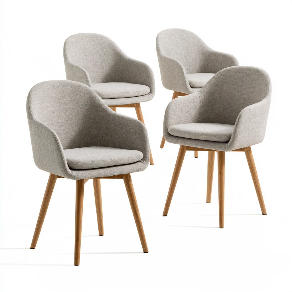 Sedia da pranzo dalle linee essenziali, colore grigio